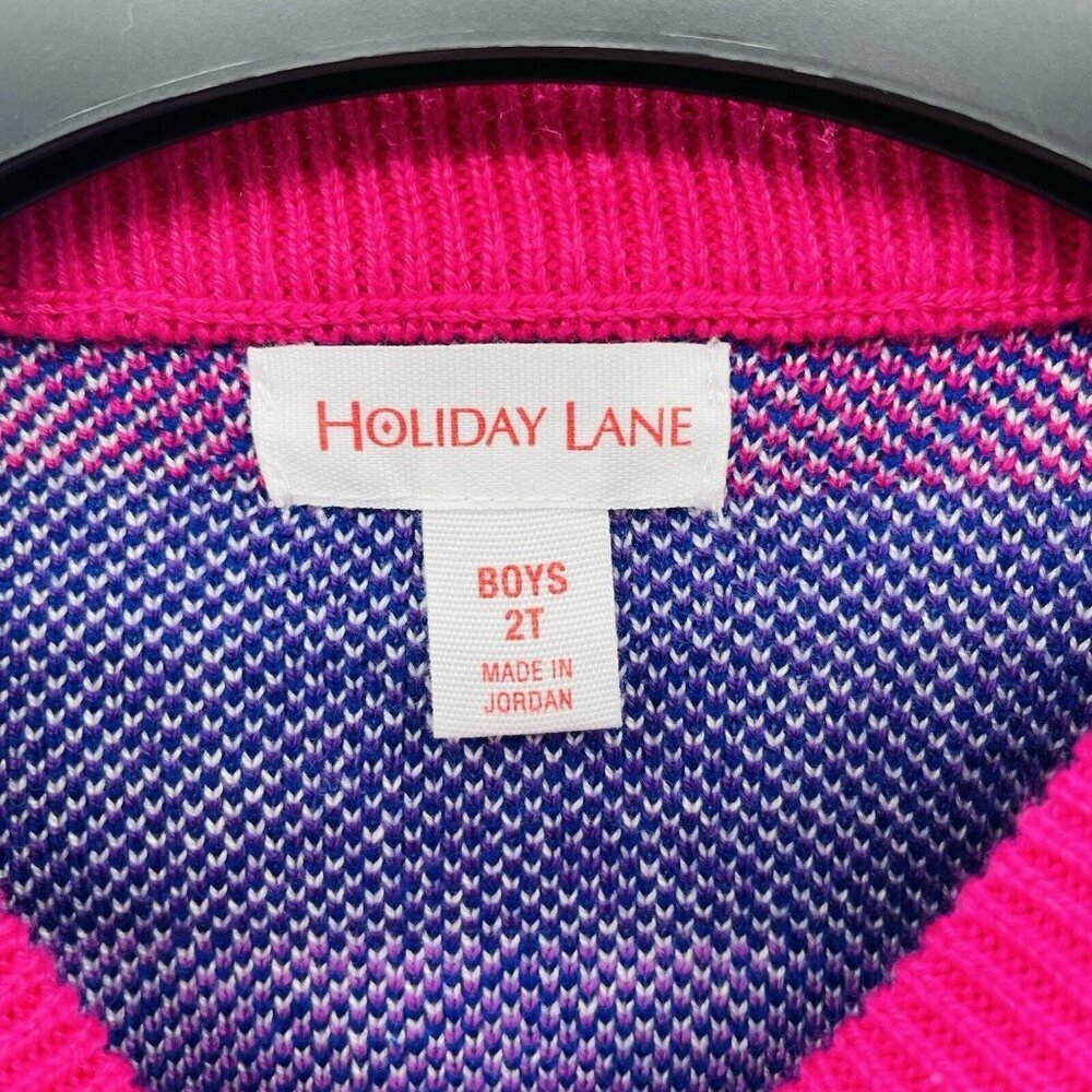 Holiday Lane Toddler Boys 2T Santa Bear Long Sleeve‎ Sweater in Purple $40 269 - Picture 5 of 7